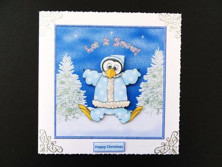 Penguin Fun Card with Decoupage by Valerie Spowart