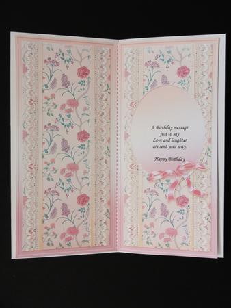 Pink Rosebuds with Lace Matching Dl Insert by Valerie Spowart