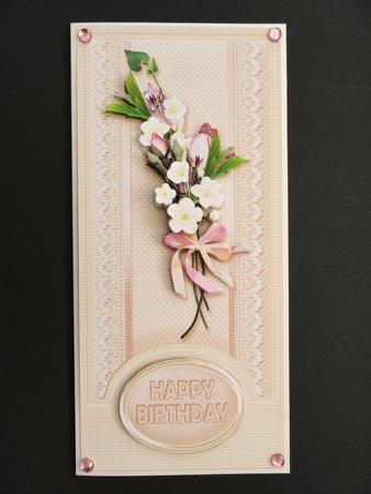 Spray of Flowers with Lace Dl Decoupage by Valerie Spowart