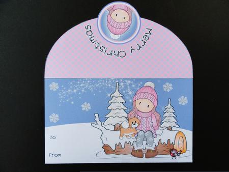 Chloe in Hat & Jumper Christmas Money Wallet by Valerie Spowart