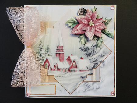 Vintage Christmas Church Card with Decoupage by Valerie Spowart