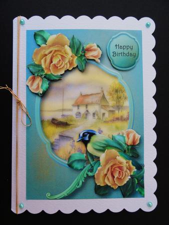Green Jay & Yellow Roses by Valerie Spowart
