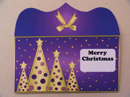 Buttons Christmas Trees Money Wallet Purple by Valerie Spowart
