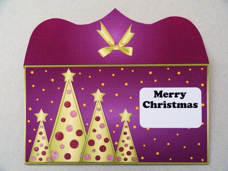 Buttons Christmas Trees Money Wallet Burgundy by Valerie Spowart
