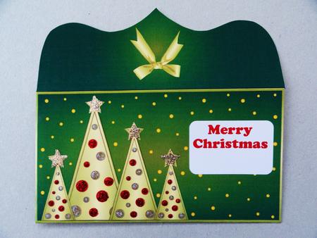 Buttons Christmas Trees Money Wallet Green by Valerie Spowart