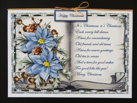 Blue Poinsettias Book Topper by Valerie Spowart