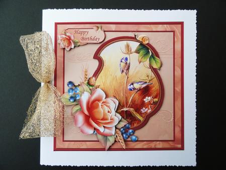 Blue Tits in Autumn Card Topper & Decoupage by Valerie Spowart