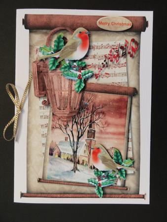 Christmas Robins Scroll by Valerie Spowart