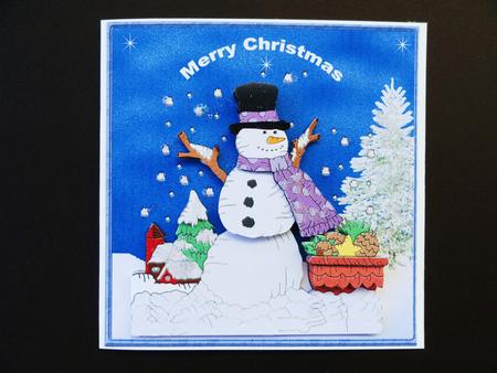 Snowman with His Basket of Fir Cones Mini Kit by Valerie Spowart