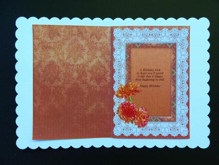 Lacy Lovelies A5 - Bronze Chrysanthemums Insert by Valerie Spowart