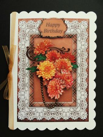 Lacy Lovelies A5 - Bronze Chrysanthemums by Valerie Spowart