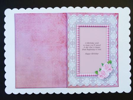 Lacy Lovelies A5 - Pink Roses Insert by Valerie Spowart