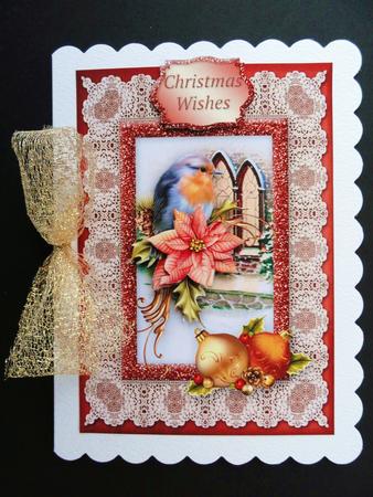 Lacy Lovelies A5 - Christmas Robin by Valerie Spowart