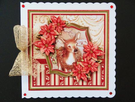 Christmas Fawn 8x8 Mini Kit with Decoupage by Valerie Spowart
