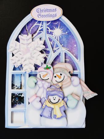 Gothic Window A5 Gatefold Mini-kit - Cosy Snow Family by Valerie Spowart