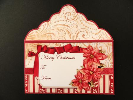 Pretty Poinsettia Christmas Money Wallet Envelope by Valerie Spowart