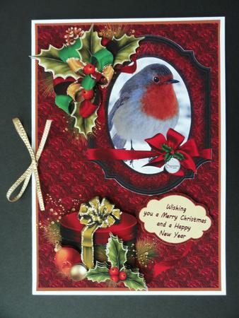 Holly and Robin Seasons Greetings by Valerie Spowart