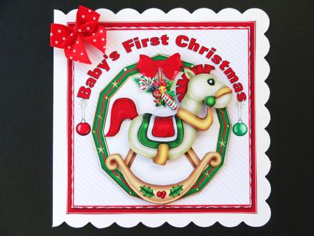 Baby's First Christmas Rocking Horse by Valerie Spowart