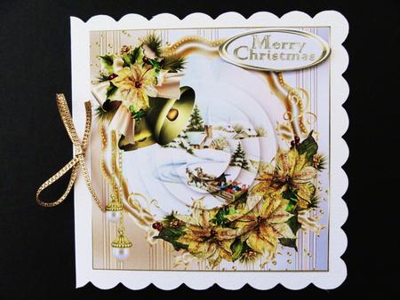 Vintage Scene with Golden Poinsettia Pyramid by Valerie Spowart
