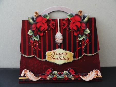 Regal Red Shaped Handbag Shaped Card Plus Bonus Gift Card by Valerie Spowart