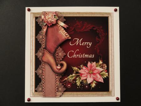 Xmas Stocking and Poinsettia by Valerie Spowart