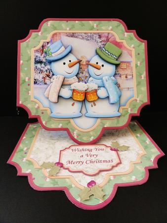 Cheers Chilly Christmas Large Easel Card Kit 7.5" by Valerie Spowart