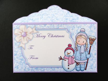 Chloe & Snowman Christmas Money Wallet Envelope by Valerie Spowart