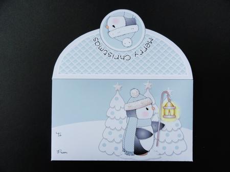 Penguin with Lantern Christmas Money Wallet by Valerie Spowart
