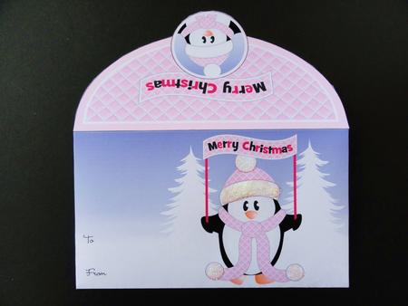 Merry Christmas Penguin Money Wallet by Valerie Spowart