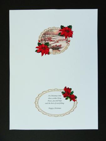 Christmas Vintage Scene with Poinsettia Insert by Valerie Spowart