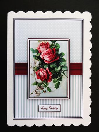 Modern Red Roses Quick Card by Valerie Spowart
