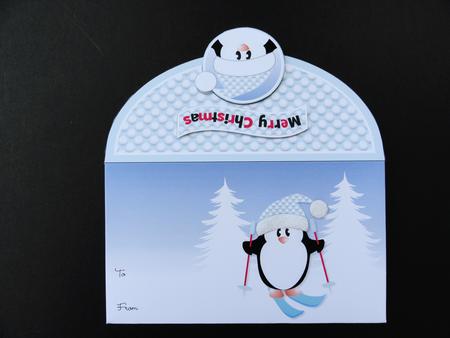 Skiing Penguin Christmas Money Wallet by Valerie Spowart