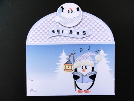 Singing Penguin Christmas Money Wallet by Valerie Spowart
