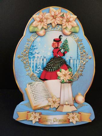 Vintage Winter Christmas Girl Waiting for Santa by Valerie Spowart