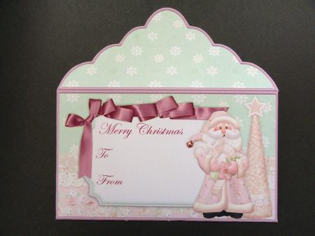 Christmas Money Wallet Shabby Chic Santa by Valerie Spowart