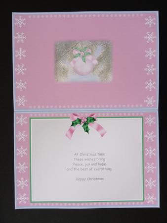Pink Christmas Bauble Insert by Valerie Spowart