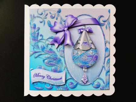 Glittering Christmas Decoration Card Front by Valerie Spowart