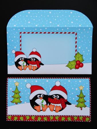 Christmas Penguin Love Money or Gift Wallet Card Kit by Valerie Spowart
