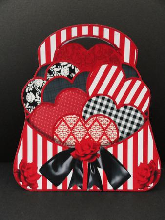 Beautiful Handbag Stuffed with Love Shaped Card Kit by Valerie Spowart