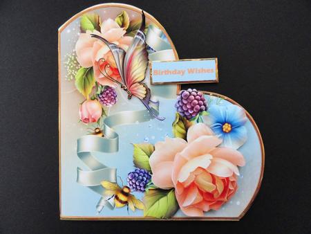 English Rose Heart Shaped Card Mini Kit by Valerie Spowart