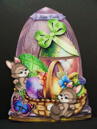 Easter Joy Globe Shaped Card by Valerie Spowart