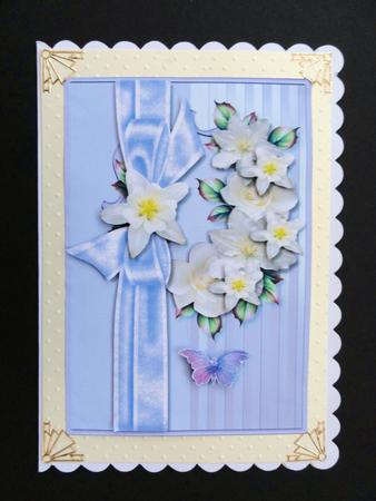 Classic White Roses & Bow by Valerie Spowart