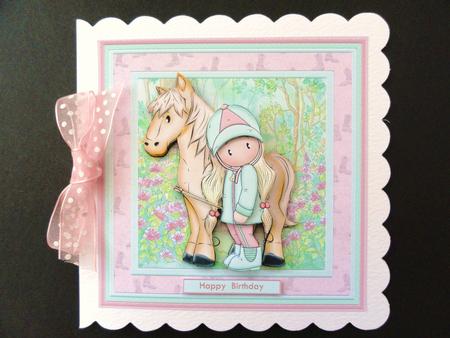 Horse Riding Chloe 8x8 Mini Kit & Decoupage by Valerie Spowart