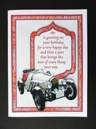 Vintage Car Decoupage and Verse by Valerie Spowart