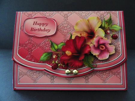 Hibiscus Flapover Clutch Bag Card Mini Kit by Valerie Spowart