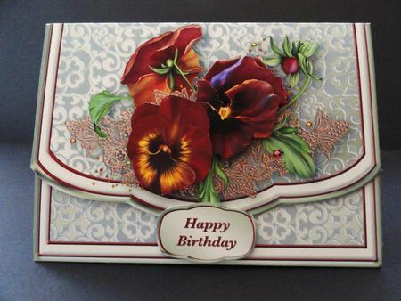 Pansies Flapover Clutch Bag Card Mini Kit by Valerie Spowart
