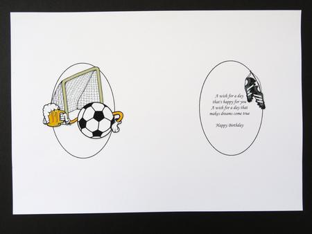 Football and a Pint Red or Blue Insert by Valerie Spowart