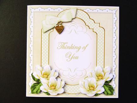 Cream Magnolia Thinking of You Fancy 7in Decoupage Topper by Valerie Spowart