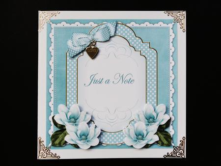 Dteal Magnolia Just a Note Fancy 7in Decoupage Topper by Valerie Spowart
