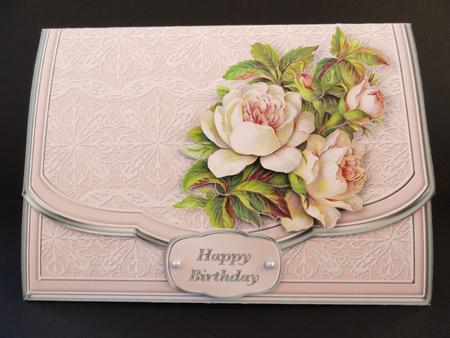 Vintage Roses Flapover Clutch Bag Card Mini Kit by Valerie Spowart
